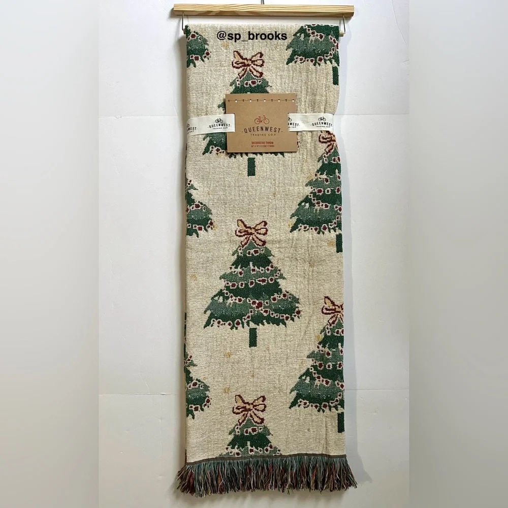 🎁Queenwest Decorative Throw - Jacquard - Reversible Christmas Holiday Throw